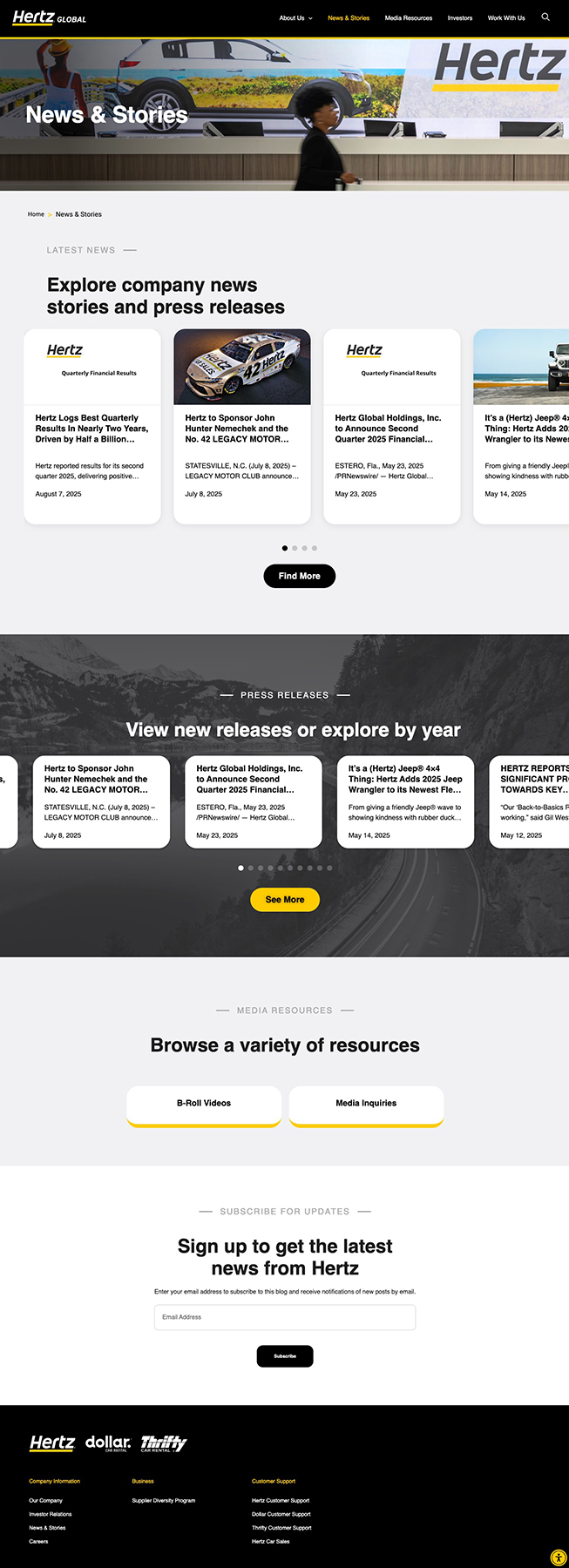 Hertz Newsroom Redesign   